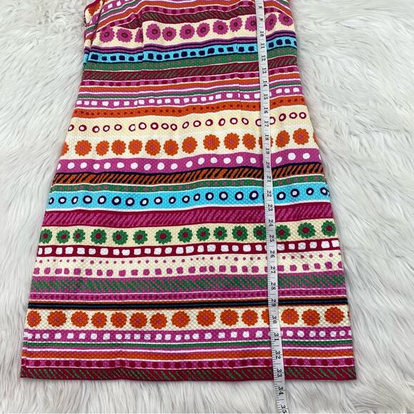 Talbot's Women's Seersucker Cotton Sheath Dress Pink Size 4P Striped - Picture 2 of 8